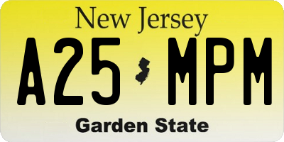 NJ license plate A25MPM