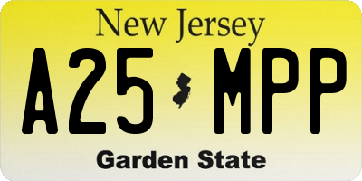 NJ license plate A25MPP