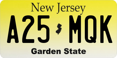 NJ license plate A25MQK