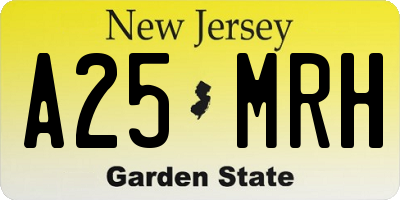 NJ license plate A25MRH