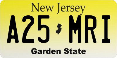 NJ license plate A25MRI