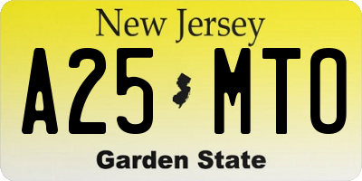 NJ license plate A25MTO