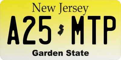 NJ license plate A25MTP