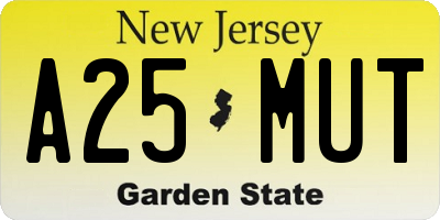 NJ license plate A25MUT
