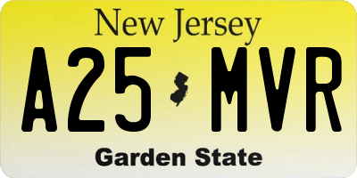 NJ license plate A25MVR