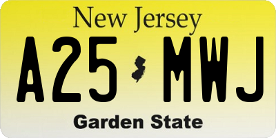 NJ license plate A25MWJ