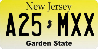 NJ license plate A25MXX
