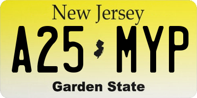 NJ license plate A25MYP
