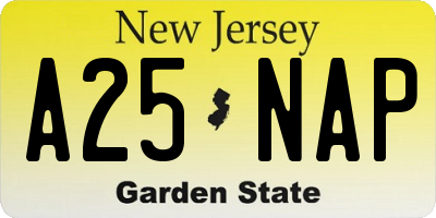 NJ license plate A25NAP