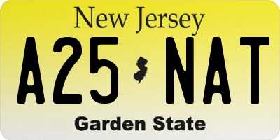 NJ license plate A25NAT