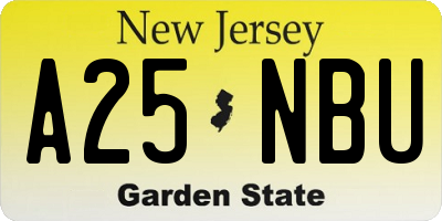 NJ license plate A25NBU
