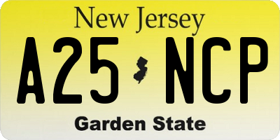 NJ license plate A25NCP