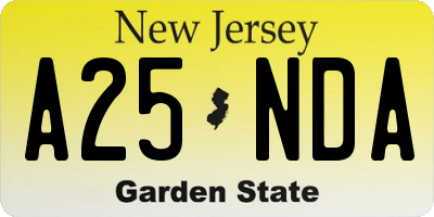 NJ license plate A25NDA