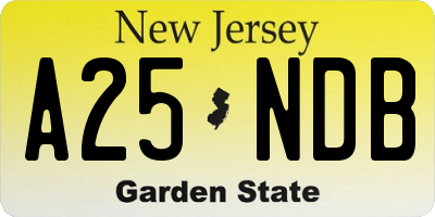 NJ license plate A25NDB