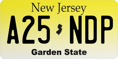 NJ license plate A25NDP