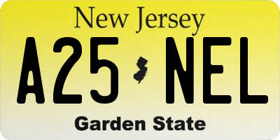 NJ license plate A25NEL