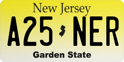 NJ license plate A25NER