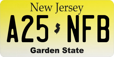 NJ license plate A25NFB