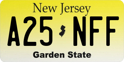 NJ license plate A25NFF