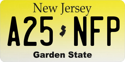 NJ license plate A25NFP