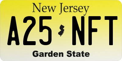 NJ license plate A25NFT