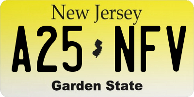 NJ license plate A25NFV