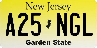 NJ license plate A25NGL
