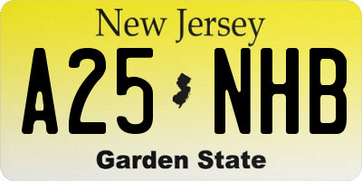 NJ license plate A25NHB