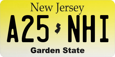 NJ license plate A25NHI