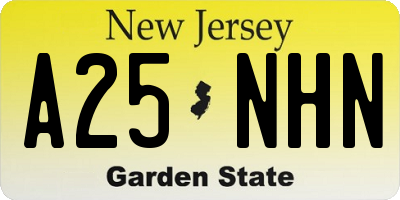 NJ license plate A25NHN
