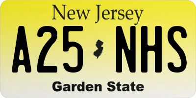 NJ license plate A25NHS