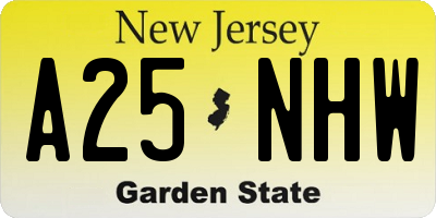 NJ license plate A25NHW