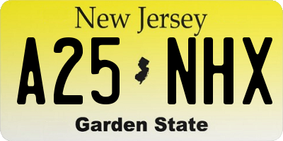 NJ license plate A25NHX