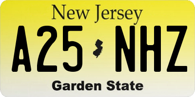 NJ license plate A25NHZ