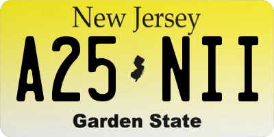 NJ license plate A25NII