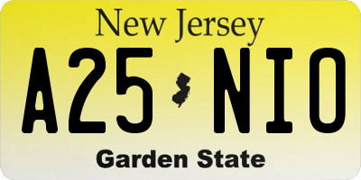 NJ license plate A25NIO