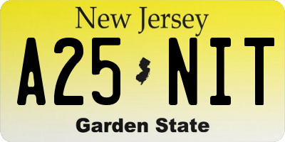 NJ license plate A25NIT