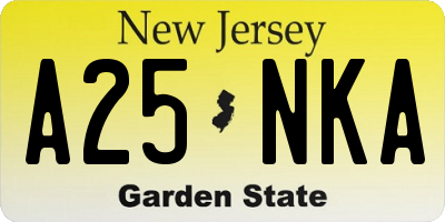 NJ license plate A25NKA