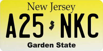 NJ license plate A25NKC