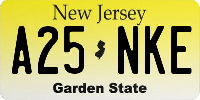 NJ license plate A25NKE