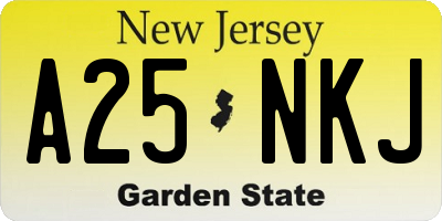 NJ license plate A25NKJ