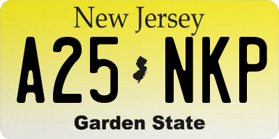 NJ license plate A25NKP