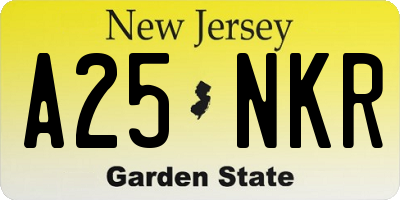NJ license plate A25NKR