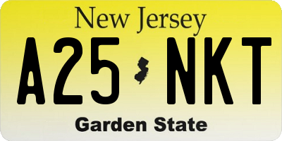 NJ license plate A25NKT