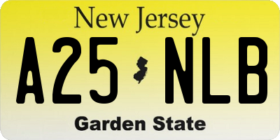 NJ license plate A25NLB