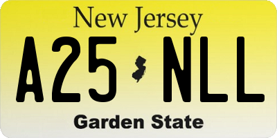 NJ license plate A25NLL
