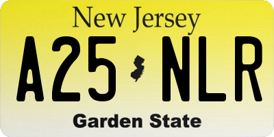 NJ license plate A25NLR