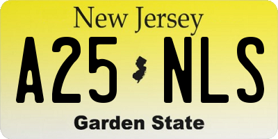 NJ license plate A25NLS