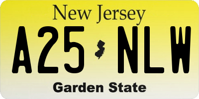 NJ license plate A25NLW