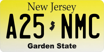 NJ license plate A25NMC